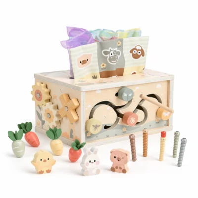 Activity Cube Montessori Tissue Box for 8M -3 Year Olds
